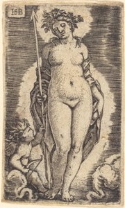 Venüs ve Aşk Tanrısı by Sebald Beham