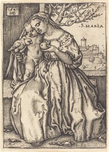 Papağanlı Bakire ve Çocuk by Sebald Beham