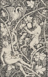 Satyr Ailesi ile duvar kağıdı, 1515. by Sebald Beham