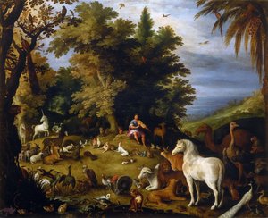Hayvanlar arasında Orpheus, yaklaşık 1595.