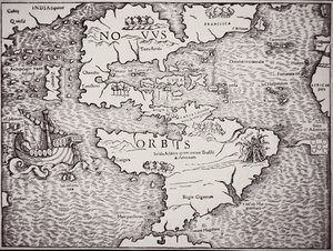 Atlantik ve Pasifik Okyanuslarını gösteren Amerika Haritası