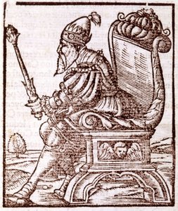 Qubilai (Kubilai Khan, Moğol Yuan hanedanlığının (1215-1294) ilk imparatoru - S. Munster tarafından “” Cosmographia” da. Paris