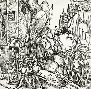 Kartaca Kuşatması, Sebastian Munster (1488-1552) tarafından Universalis Cosmographia'dan (Evrensel Kozmoloji) alınan gravür. Almanya by Sebastian Munster