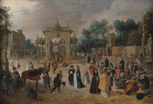 İtalyan Villasında Bir Ziyafet by Sebastian Vrancx