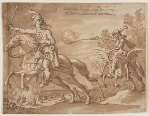 Uçan Şövalyeyi Kovalayan At Sırtında Ölüm, 1631. by Sebastian Vrancx