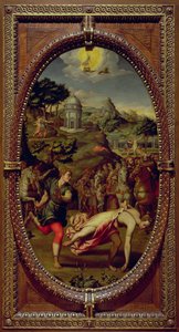 Atalanta ve Hippomenes, 1572 (arduvaz üzerine yağlı boya) by Sebastiano Marsili