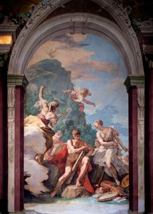 Herkül, ahlak ve erdem arasındaki kavşakta - Fresk by Sebastiano Ricci