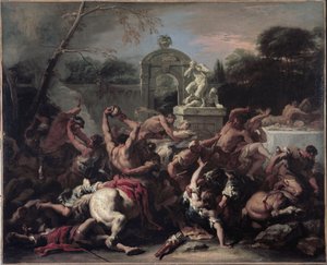 Lapithler ve Centaurlar - Lapithler ve Centaurlar arasındaki savaş. Sebastiano Ricci