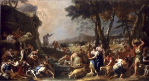 Musa kayadan su akıtır, 1725-26 by Sebastiano Ricci