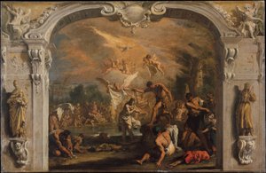İsa'nın Vaftizi, c.1713-14 (tuval üzerine yağlıboya) by Sebastiano Ricci