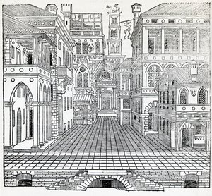 Sihirli sahne, Sebastiano Serlio (1475-1554) tarafından tiyatro sahnesi tasarımı, Treatise on Architecture, Kitap II