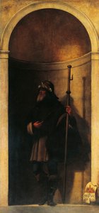 Aziz Sinibald, organ kapısından dekorasyon, yaklaşık 1509, Sebastiano del Piombo (yaklaşık 1485-1547), tuval üzerine yağlı boya, 293x137 cm, San Bartolomeo Kilisesi, Venedik, İtalya