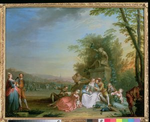 The Grape Harvest, c.1750 (panel) (pair to 87638) by Sebastien II Le Clerc