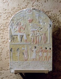 Tembu mezar steli (boyalı kireçtaşı)