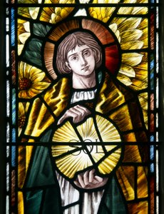 Archangel St Uriel detayı, c.1890 (vitray) by Selwyn Image