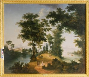 Büyük Gatchina adası (Saint Petersburg). Semyon Fyodorovich Shchedrin (Semion Shchedrin) (1745-1804), tuval üzerine yağlı boya, yaklaşık 1790. Rus sanatı