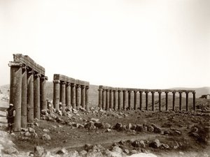 Kuzey batıdan oval sütunlu meydan, Jerash, 1867