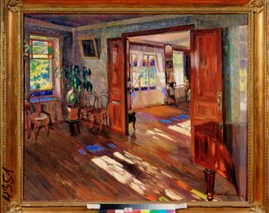 Bir Evde - Tablo Sergei Arsenyevich Vinogradov (1869-1938), tuval üzerine yağlı boya by Sergei Arsenevich Vinogradov
