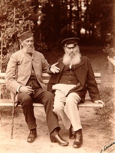 Yakov Polonsky ve Afanasy Fet, Rus şairler, c1890. by Sergei Dmitrievich Botkin