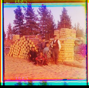 Oduncular, Svir Nehri, Volga-Baltık Su Yolu, Rusya by Sergei Mikhailovich Prokudin Gorskii