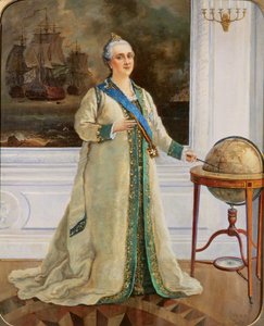 Donanma tam elbiseli İmparatoriçe Catherine II (1729-96) by Sergei Varlenovich Pen
