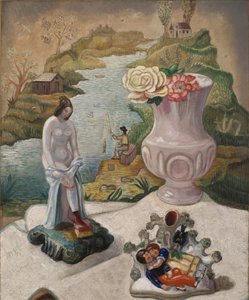Porselen Figürler ve Çiçekler by Sergei Yurievich Sudeykin