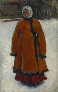 Kırmızı Kürk Mantolu Kız, 1903-1906 by Sergej Vasilevic Ivanov