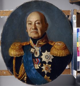 Portre du Kont Arseny Andreyevich Zakrevsky (Arseni Andreyevich Zakrevski) (1783-1865). Peinture de Sergey (Sergei, Serguei) Konstantinovich Zaryanko (Zarianko) (1818-1870), huile sur toile, 1848 yılı. Art russe 19e siecle, classicisme. Devlet V. Suriko