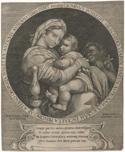 madonna della sedia Christuskind ve Johannes de Doper ile Maria by Servatius Raeven