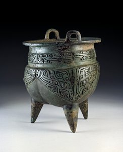 Taoti tasarımını taşıyan Li gemisi, Erligang dönemi, Shang Hanedanlığı, MÖ 1500-1050 (bronz)
