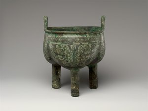 Loblu Tripod Kazanı, geç Anyang dönemi by Shang Dynasty Chinese School