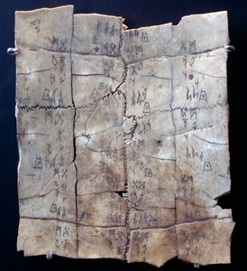 Kehanet metni (kaplumbağa plastron) ile kaplumbağa plastron üzerinde piktogram