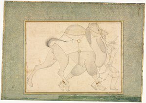 Deve ve Damat, Tek Sayfa İllüstrasyon, c. 1545-1576. by Shaykh Muhammad