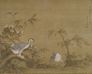 Nehir kıyısındaki kazlar, Qing hanedanı by Shen Kai