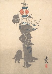 Obon Festivali için Asılı Fener Yakmak, 1860., 1860. by Shibata Zeshin