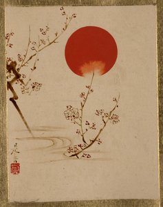 Güneş ve Erik Dalları. by Shibata Zeshin