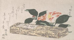 Kamelya Çiçeği ve Yokan, Bambu Derisine Sarılmış bir çeşit fasulye jölesi, 1811., 1811. by Shinsai
