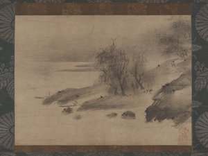Mürekkep Manzara Suiboku sansui zu, 15. yüzyılın başları ile 16. yüzyılın başları. by Shinso Soami