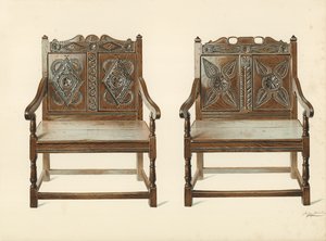 Oak Çift Kişilik Sandalyeler (Gal), H Clarence Whaite