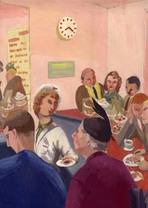 Kafe iç mekanı, Londra, c1950.