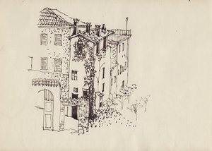 Tavan arası çatılı ev, İtalya, 1950. by Shirley Markham