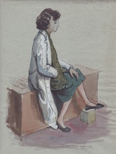 Beyaz önlüklü kadın, 1952. by Shirley Markham