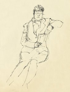 Oturan kadın okuma, 1953. by Shirley Markham