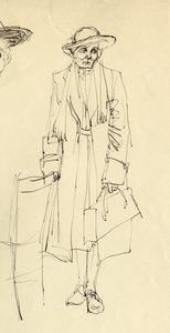 Şapkalı duran kadın, 1953. by Shirley Markham
