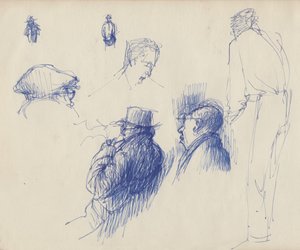 Çalışmalar, şapkalı erkekler, c1950. by Shirley Markham