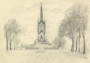 Albert Anıtı, Kensington Bahçeleri, Londra, c1950.