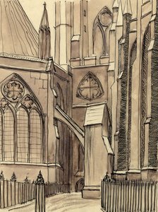 Bölüm Evi, Westminster Abbey, Londra, c1950. by Shirley Markham