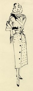 Benekli elbiseli kadın, c1950. by Shirley Markham