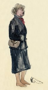 Ayaklı çoraplı kadın, 1953.