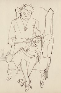 Kadın dikişi, c1950. by Shirley Markham